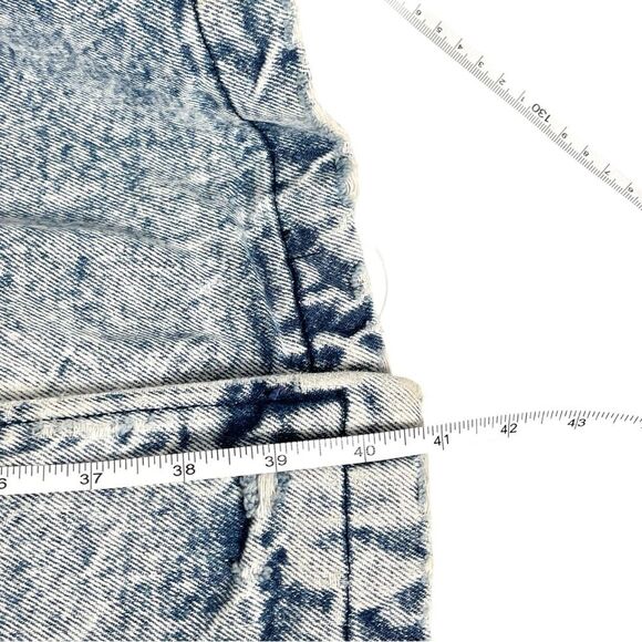 Vintage Mizz Lizz 80s Acid Wash distressed Denim trench coat womens Medium - Picture 6 of 7